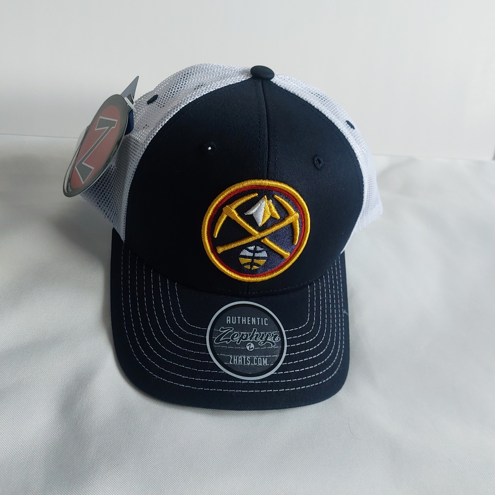 Zephyr Nuggets NBA Navy‎ and White Cap with Gold Embroidery
